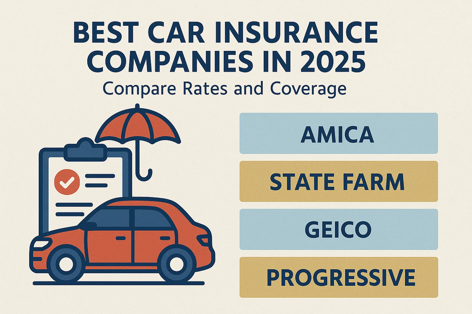 Best Car Insurance Companies in 2025: Compare Rates and Coverage Thumbnail