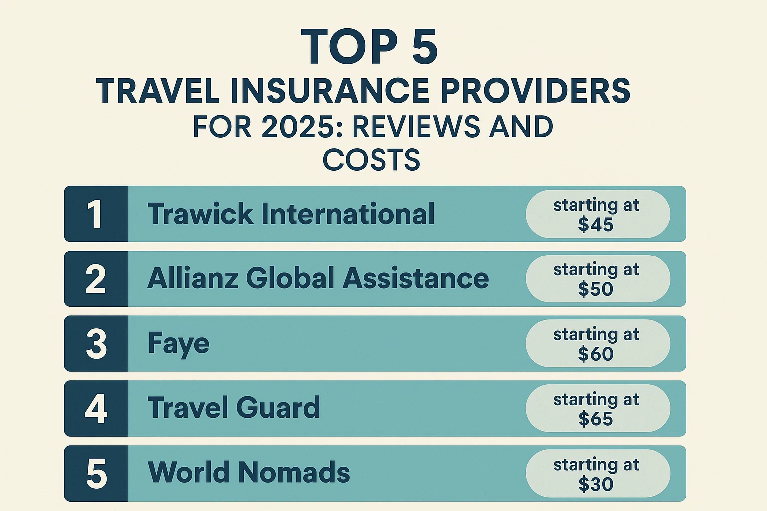 Top 5 Travel Insurance Providers for 2025: Reviews and Costs Thumbnail